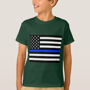 Thin Blue Line Polizei-Flagge T-Shirt