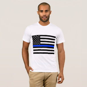 Thin Blue Line Polizei-Flagge T-Shirt