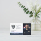 Thin Blue Line Polizei Foto Visitenkarte (Stehend Vorderseite)