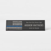 "Thin Blue Line" - Polizei für Rechtsdurchsetzung Schreibtischnamensplakette (Vorderseite )