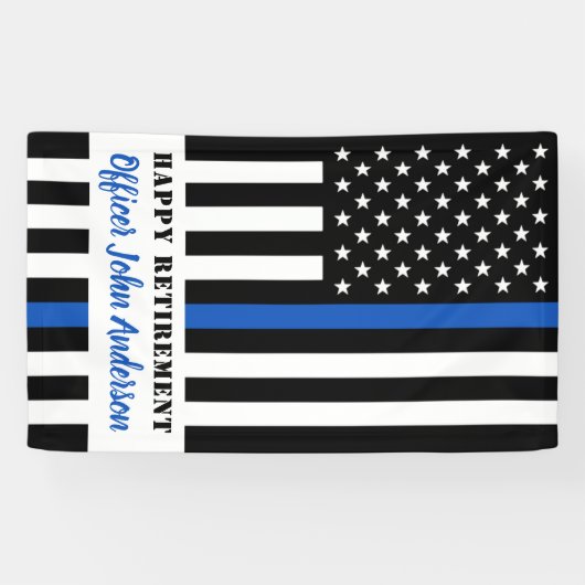 Thin Blue Line Polizei Polizeieinweisung Banner (Horizontal)
