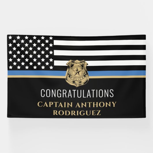 Thin Blue Line Polizei Polizeieinweisung Banner (Horizontal)