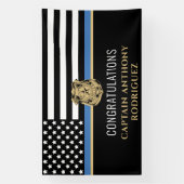 Thin Blue Line Polizei Polizeieinweisung Banner (Vertikal)