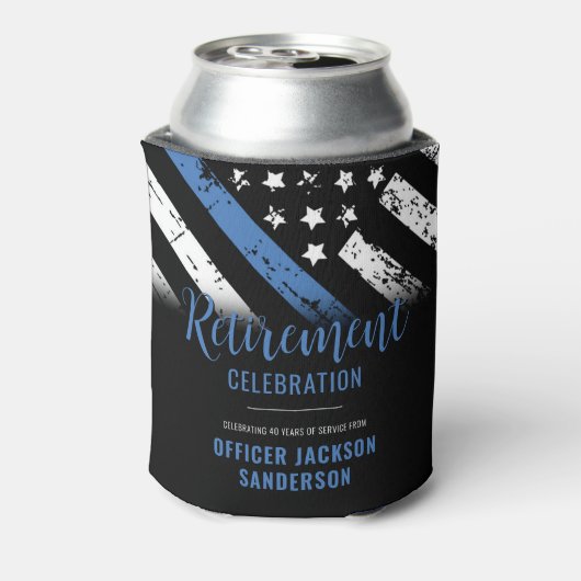 Thin Blue Line Polizei Polizeieinweisung Dosenkühler (Kanne Rückseite)