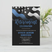 Thin Blue Line Polizei Polizeieinweisung Einladung (Stehend Vorderseite)