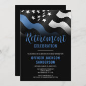 Thin Blue Line Polizei Polizeieinweisung Einladung (Vorne/Hinten)