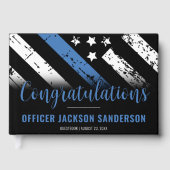 Thin Blue Line Polizei Polizeieinweisung Gästebuch (Vorderseite)