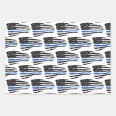 Thin Blue Line Polizei Polizeieinweisung Geschenkpapier Set (Vorderseite 3)