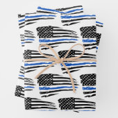 Thin Blue Line Polizei Polizeieinweisung Geschenkpapier Set (Beispiel)