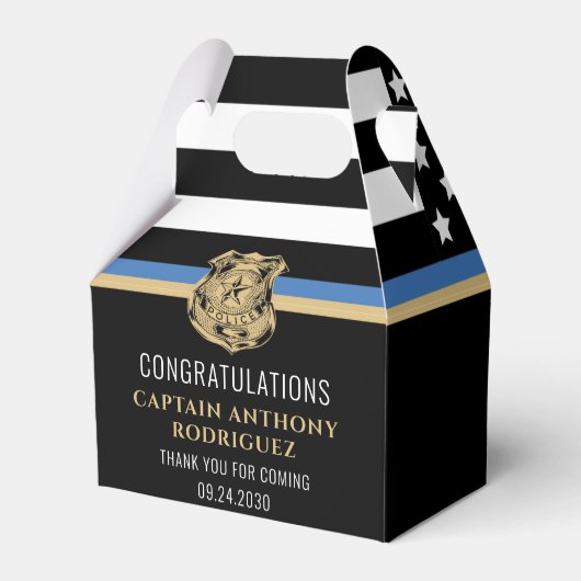 Thin Blue Line Polizei Polizeieinweisung Geschenkschachtel (Rückseite)