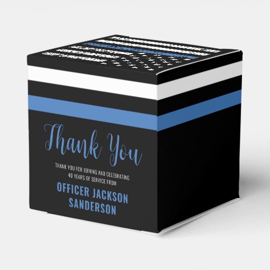 Thin Blue Line Polizei Polizeieinweisung Geschenkschachtel (Rückseite)