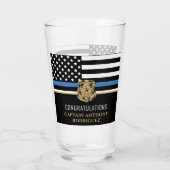 Thin Blue Line Polizei Polizeieinweisung Glas (Rückseite)