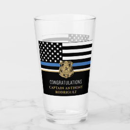 Thin Blue Line Polizei Polizeieinweisung Glas