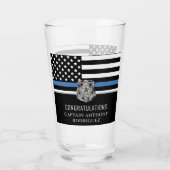 Thin Blue Line Polizei Polizeieinweisung Glas (Rückseite)