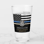 Thin Blue Line Polizei Polizeieinweisung Glas (Rückseite)