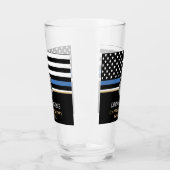 Thin Blue Line Polizei Polizeieinweisung Glas (Links)