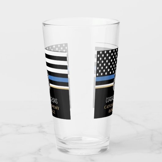 Thin Blue Line Polizei Polizeieinweisung Glas (Rechts)