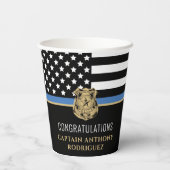 Thin Blue Line Polizei Polizeieinweisung Pappbecher (Rückseite)