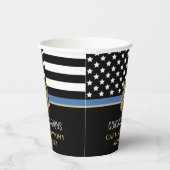 Thin Blue Line Polizei Polizeieinweisung Pappbecher (Rechts)