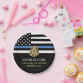 Thin Blue Line Polizei Polizeieinweisung Pappteller (Party)