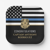 Thin Blue Line Polizei Polizeieinweisung Pappteller (Vorderseite)