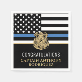 Thin Blue Line Polizei Polizeieinweisung Serviette