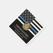 Thin Blue Line Polizei Polizeieinweisung Serviette (Ecke)