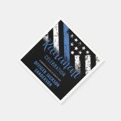 Thin Blue Line Polizei Polizeieinweisung Serviette (Ecke)