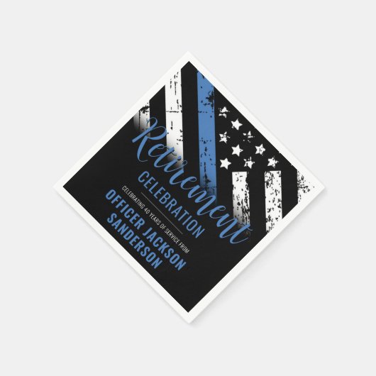 Thin Blue Line Polizei Polizeieinweisung Serviette (Ecke)