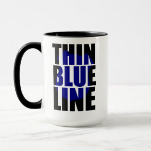 Thin Blue Line Polizei Unterstützungsabzeichen Tasse