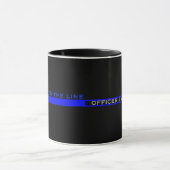 Thin Blue Line Polizeiaufwertung mit Name Tasse (Zentrum)