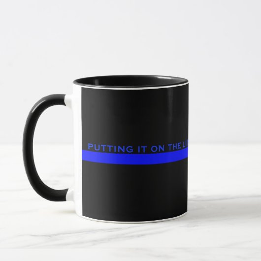 Thin Blue Line Polizeiaufwertung mit Name Tasse (Links)