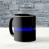 Thin Blue Line Polizeiaufwertung mit Name Tasse