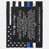 Thin Blue Line Polizeibeamte Gebet Fleecedecke (Vorderseite)