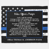 Thin Blue Line Polizeibeamte Gebet Fleecedecke (Vorderseite (Horizontal))