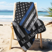 Thin Blue Line - Polizeibeamte - K9 Polizeihund Strandtuch