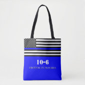 {Thin Blue Line} Polizeibeamter 10-6 Code Einkaufs Tasche (Vorderseite)
