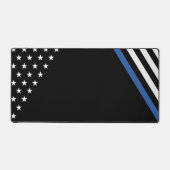 Thin Blue Line Polizeibeamtin Abzeichen Acrylic Aw Schreibtischunterlage (Vorderseite)