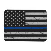 Thin Blue Line - Polizeichef - Amerikanische Flagg Magnet (Horizontal)