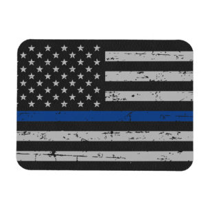 Thin Blue Line - Polizeichef - Amerikanische Flagg Magnet