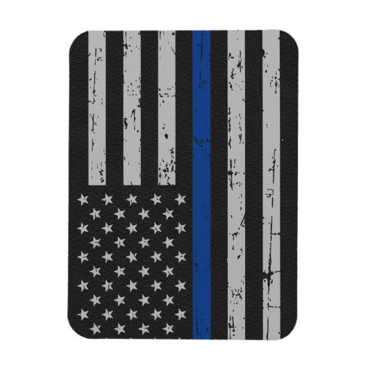 Thin Blue Line - Polizeichef - Amerikanische Flagg Magnet (Vertikal)