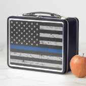 Thin Blue Line - Polizeichef - Amerikanische Flagg Metall Brotdose (Beispiel)
