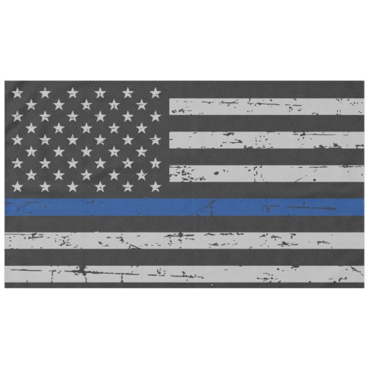 Thin Blue Line - Polizeichef - Amerikanische Flagg Tischdecke (Vorderseite (Horizontal))