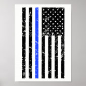 Thin Blue Line - Polizeichef - Flaggenplakat Poster (Vorne)