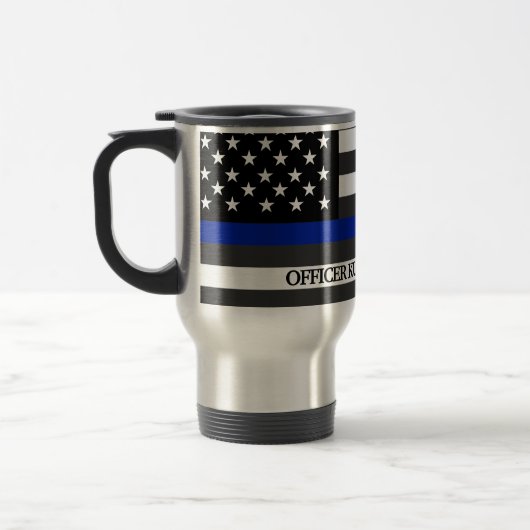Thin Blue Line Polizeiflag Custom Reisebecher (Links)