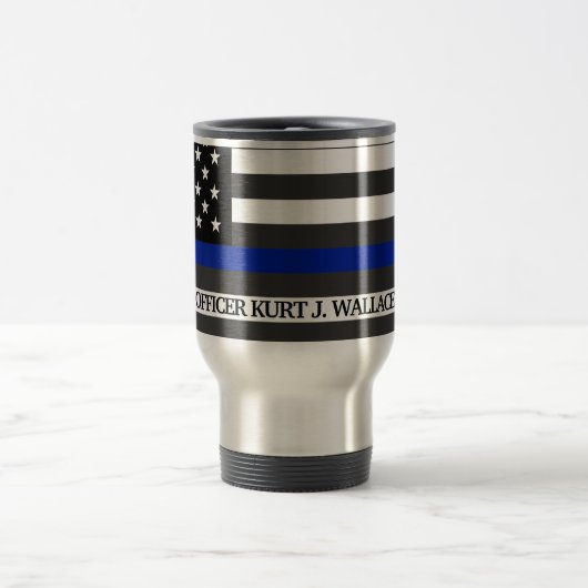 Thin Blue Line Polizeiflag Custom Reisebecher (Mittel)