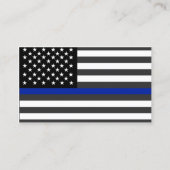 Thin Blue Line Polizeiflag Custom Visitenkarte (Rückseite)