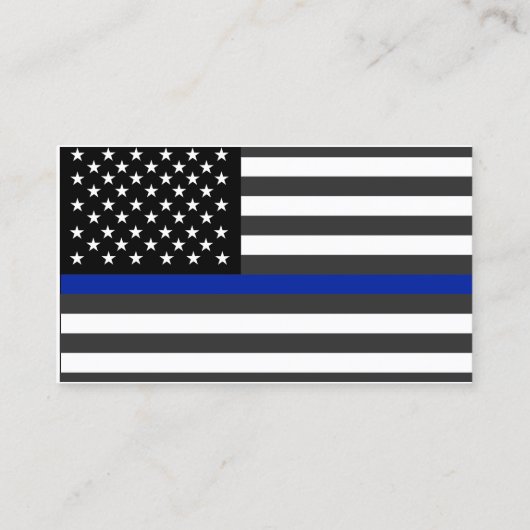 Thin Blue Line Polizeiflag Custom Visitenkarte (Rückseite)