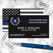 Thin Blue Line Polizeiflag Custom Visitenkarte