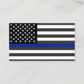 Thin Blue Line Polizeiflag Custom Visitenkarte (Rückseite)